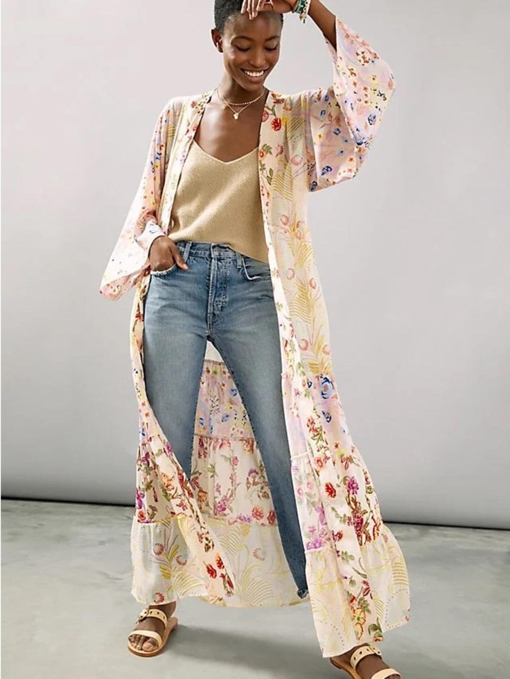 Anthropologie- Dani Floral Kimono- Boho Duster